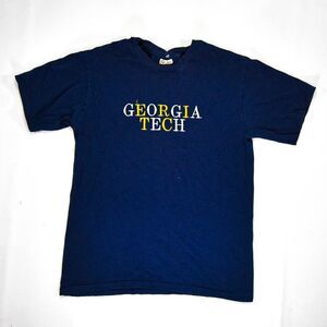 Vintage Georgia Tech Embroidered Single Stitch T-Shirt - XL